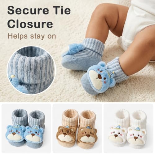 Image of SNOWIE SOFT 3 Pairs Baby Girls Stocking Polyester Cotton Mesh Stocking Knee High Breathable Summer Stockings Cartoon Baby Stockings Gift for Baby Girls 0-3 Years Old