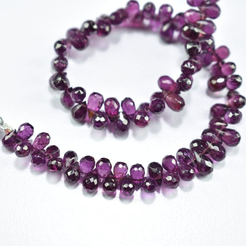 Perles en rhodolite naturelle en larme 3.5x5.5mm pour bijoux DIY