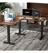 Alebert Electric Standing Desk, L-Shaped Elevation Desk, Width 49.2 x 49.2 inches (125 x 125 cm), Height Adjustable Desk, Electric Elevation Desk, Computer Desk, Memory Function, Ergonomic, Office Desk, Gaming Desk, ...