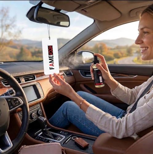 Image of Musk Premium Car Perfume Luxury Spray 30 ML with Hanging Card /Travel Friendly Car Air Fresheners /Long Lasting 250+ Sprays Fragrance /Eliminates Bad Odour for Car, Office & Home