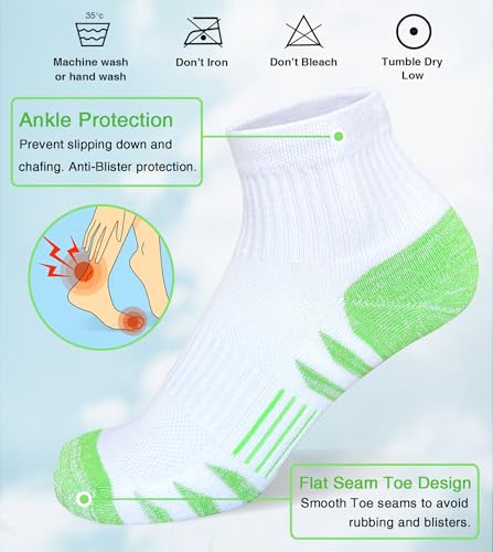 Womens Ankle Anti-blister Thick Cushioned Cotton Wicking Hiking Athletic Running Socks 5 Pairs3