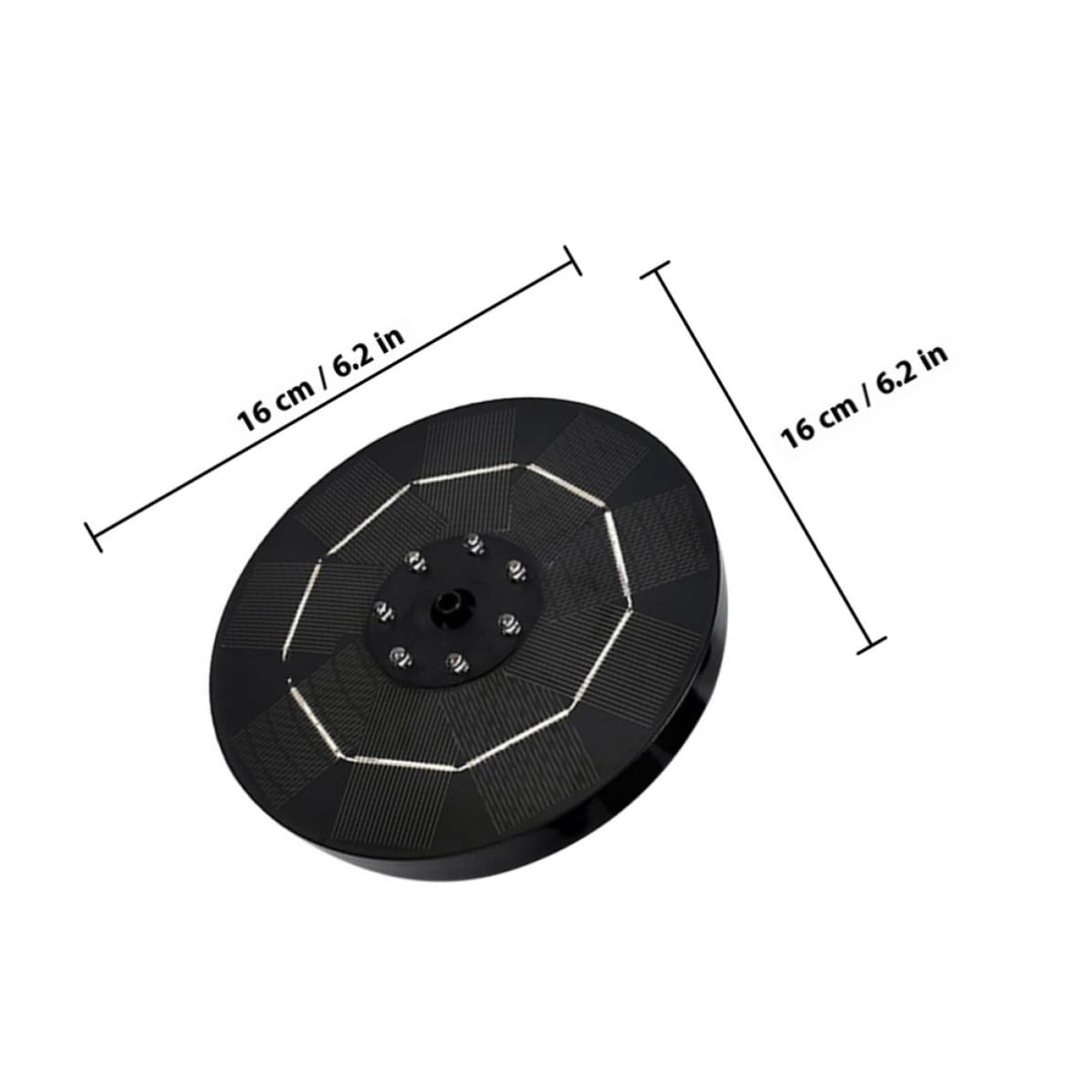 Pompa Solare per Fontana Led, Batteria 1800mah, Nero