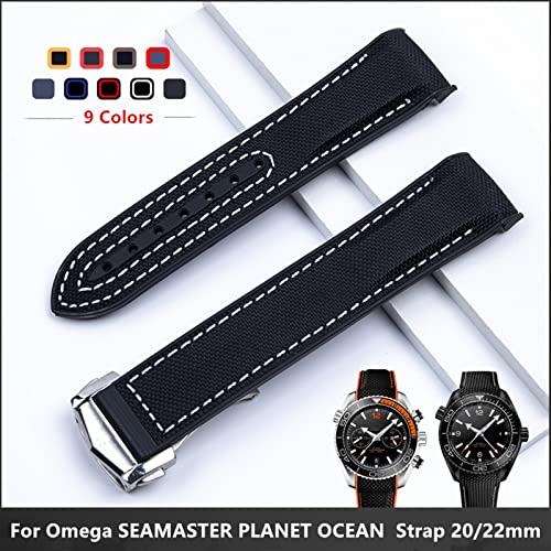 Bracelet nylon caoutchouc 20mm抗汗吸震针织表带适合Omega