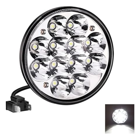 jose2015 H5001 Light Par46 LED Pods for Unity Spotlight,Round Led Lamp 36W 5.75''5-3/4 for Offroad Truck Work Light Replacement Sealed Beam Projector Chrome. Cover