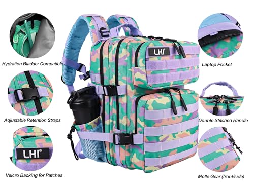 Image of LHI Tactical Military Backpack for Men and Women 25L /35L Army Assault Pack Bag Small Rucksack with Bottle Holder