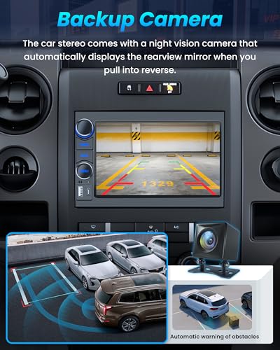 Image of [4G+64G] Car Radio for Ford F150 2004-2008: 7'' HD Touch Screen Stereo with Wireless CarPlay Android Auto Bluetooth 5GWiFi GPS FM RDS SWC Backup Camera