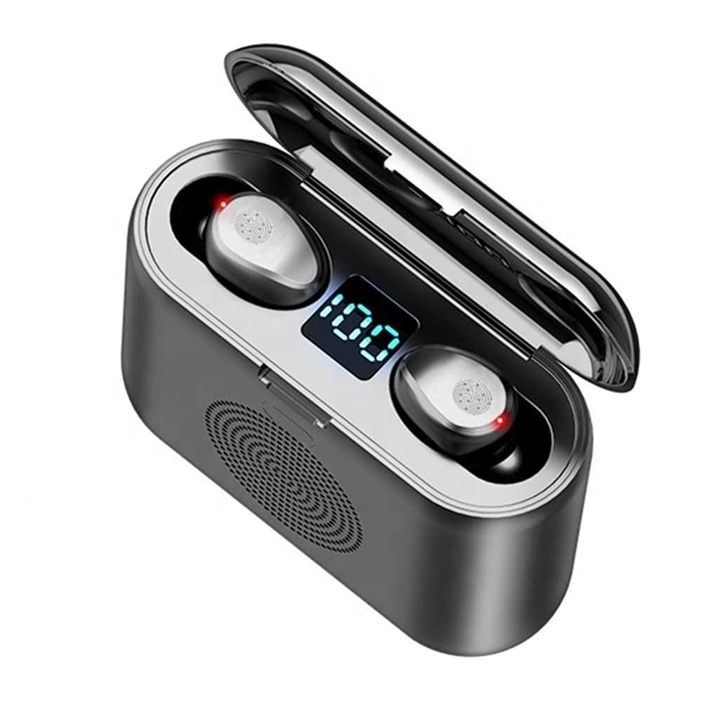 Tec-Digi Wireless Earbuds, Built In Bluetooth Speaker Bluetooth 5.0 Headphones TWS True Wireless Earphones for iPhone/Android, Touch Control, IPX7 Waterproof with Portable Charging Case