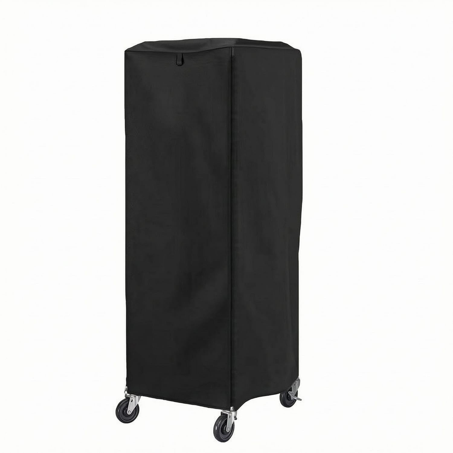 Silver-Coated Bread Rack Cover Black Wheeled Rack Cover, Black-image-28