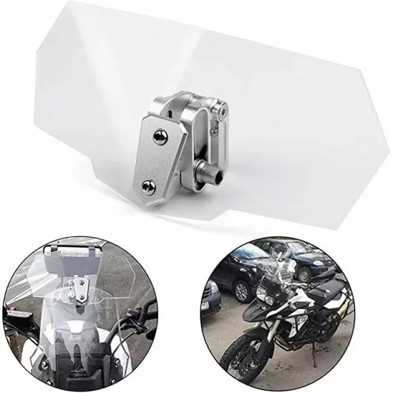 Image of Motorcycle Extension Windshield, Wind Deflector Visor Extender (Transparent) Bike Headlight Visor