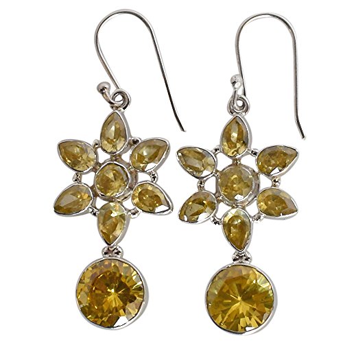 Boucles d'oreilles quartz citron en argent sterling, le cadeau fait main idéal