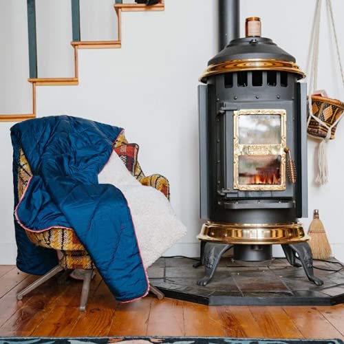 Rumpl The Sherpa Puffy Blanket | Ultra Soft Warm Outdoor Fleece Sherpa Blankets For Camping, Picnics, Traveling, Concerts | Deepwater Blue, 2-Person #TOP3