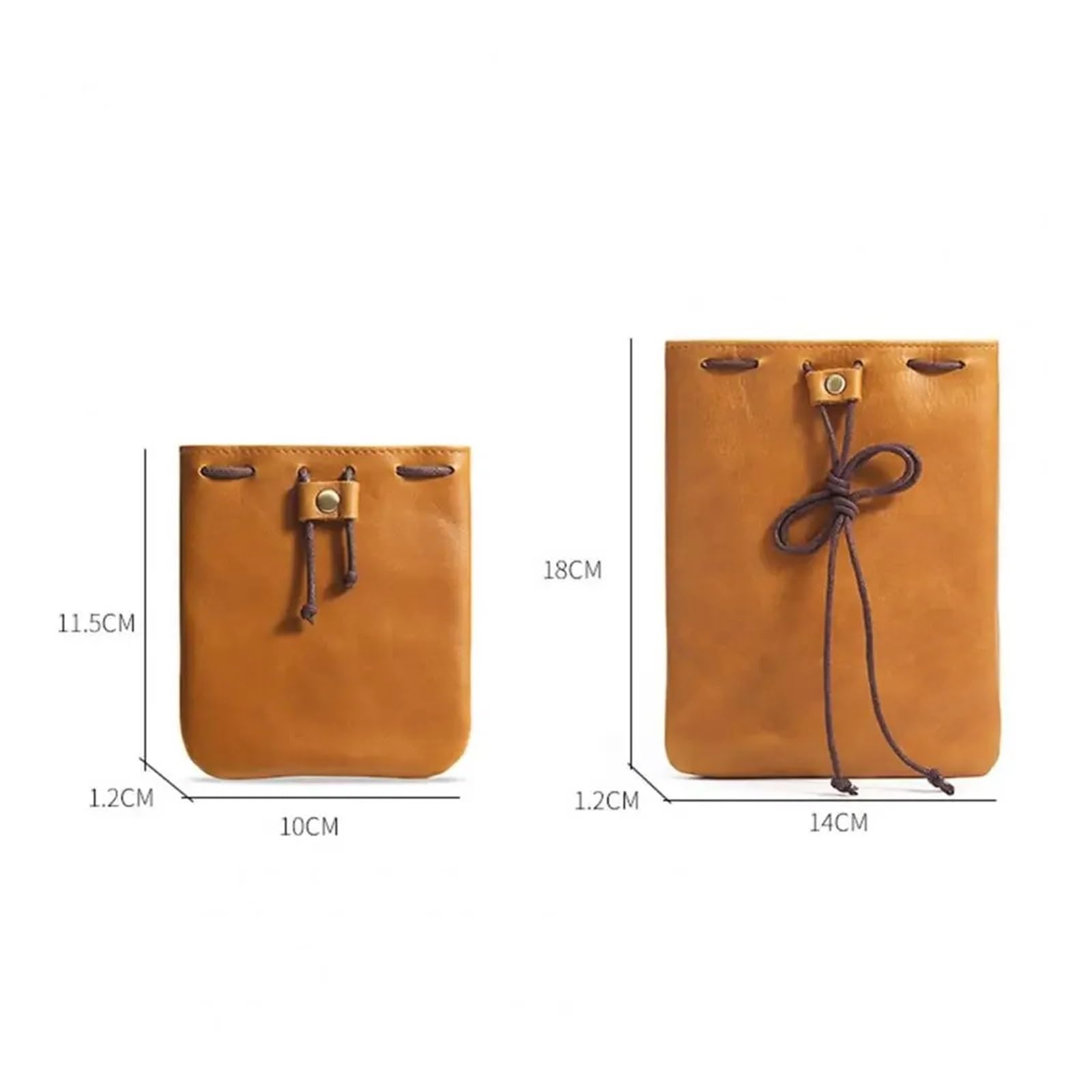Sacchetto in Pelle con Coulisse Portafoglio Portamonete Borsa portaoggetti con Coulisse in Ecopelle in Pelle | Brown L