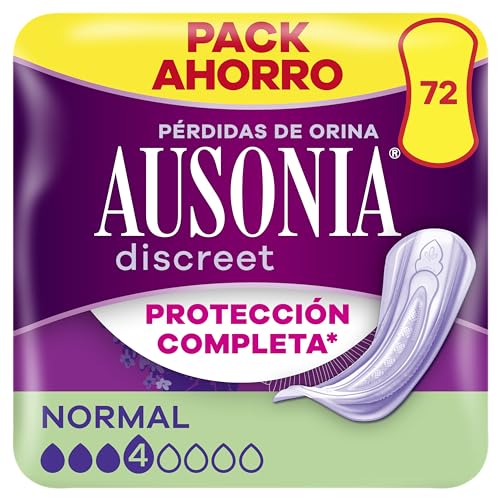 Ausonia Discreet Compresas Incontinencia Mujer, Normal, 72 Unidades, Protección Completa que Apenas
