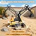 DOUBLE E Remote Control Excavator Toy, RC Excavators Sandbox Digger Hydraulic Construction Toys - Realistic Construction Vehicle with 6 Functions, Xmas Gift for Kids 3-14 Years