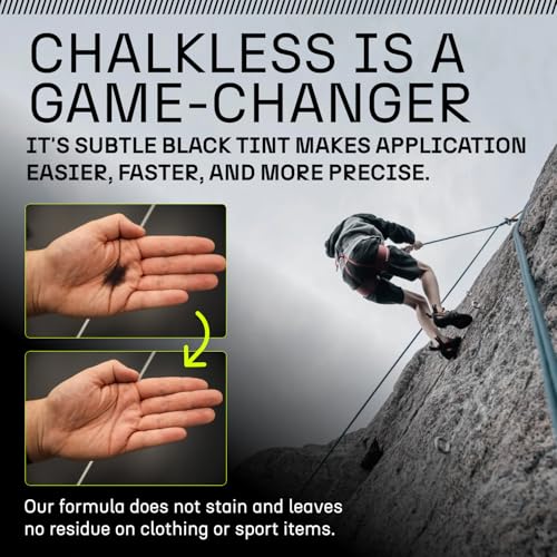 Image of Chalkless Black Grip Enhancer - Premium Liquid Chalk Alternative & Less Mess Hand Chalk for Bouldering, Baseball, Tennis, Football, Archery, Golf, and More, Non-Toxic Long-Lasting & Reliable