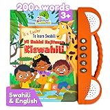 ZEENKIND English Swahili Learning Talking Books for Kids 2 3 4 5 6 Years Old, 300+ Words Learn Kamusi ya Kiswahili-Kiingereza African, Interactive Audio Sound Book Educational Bilingual Toddler Toys