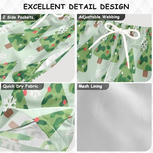 Boys Swim Trunk Quick Dry Christmas Trees Camouflage Board Shorts Swimwear 6-14T3
