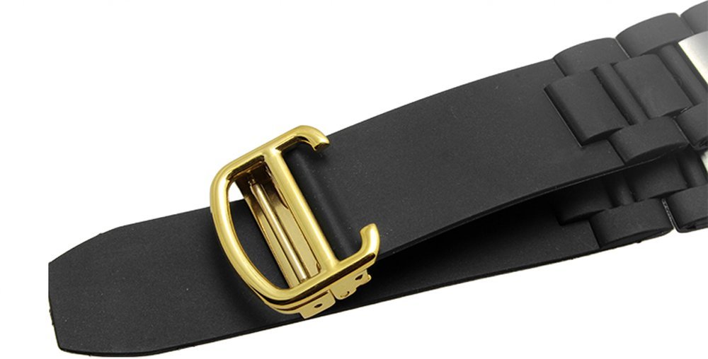 Richie Strap, Cinturino di ricambio in gomma da 20 mm con fibbia, adatto per orologi Cartier 21 Chronoscaph e Autoscaph