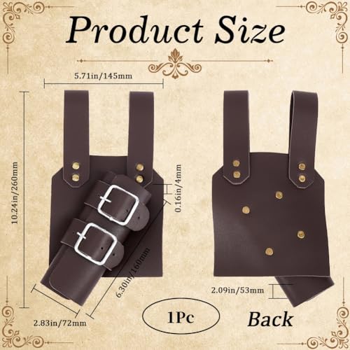 Image of GORGECRAFT Brown Sword Holster PU Leather Medieval Retro Dagger Adjustable Protective Cover Case Shoulder Back Sheath Bu