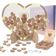 Wedding Guest Book Alternative - Wood Heart Drop Guest Book Sign for Wedding Decorations, Rusitc Wedding Reception for Engagement Birthday Graduation Party Memorial Days