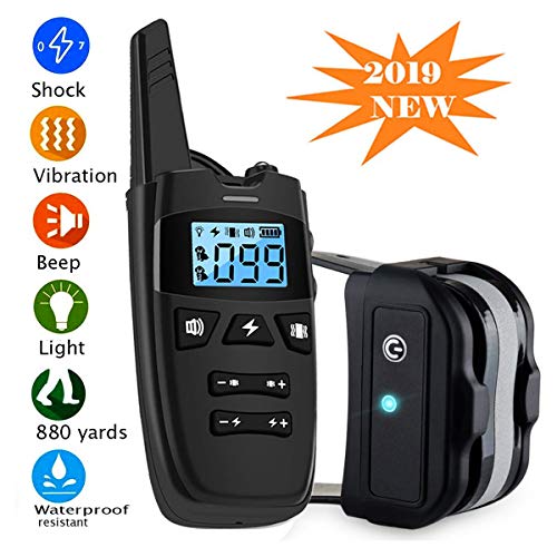 Jiuhuazi Collier Anti Aboiement, Chien Collier de Dressage avec Bip, Vibrations, Choc, 3 Modes, 400M