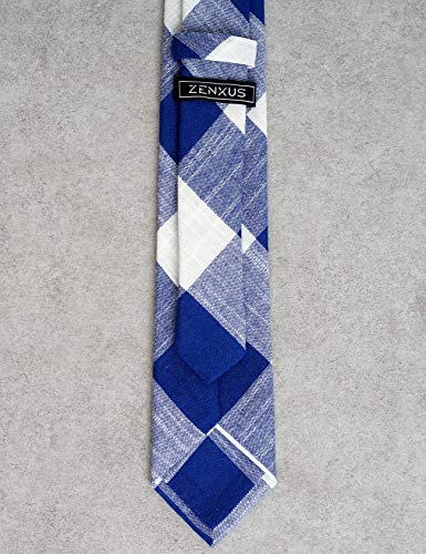 Image of Cotton Skinny Ties for Men, Plaid and Striped Slim Neckties