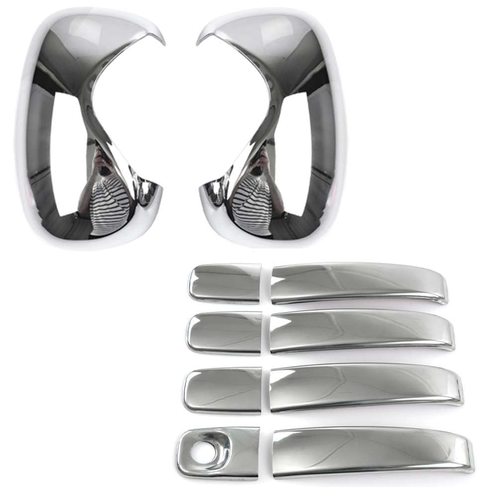 Robust 4 Pcs Door Handle Cover and Chrome Wing Mirror Covers for Nissan Primastar Vauxhall/Opel Vivaro Renault Trafic 2001-2014