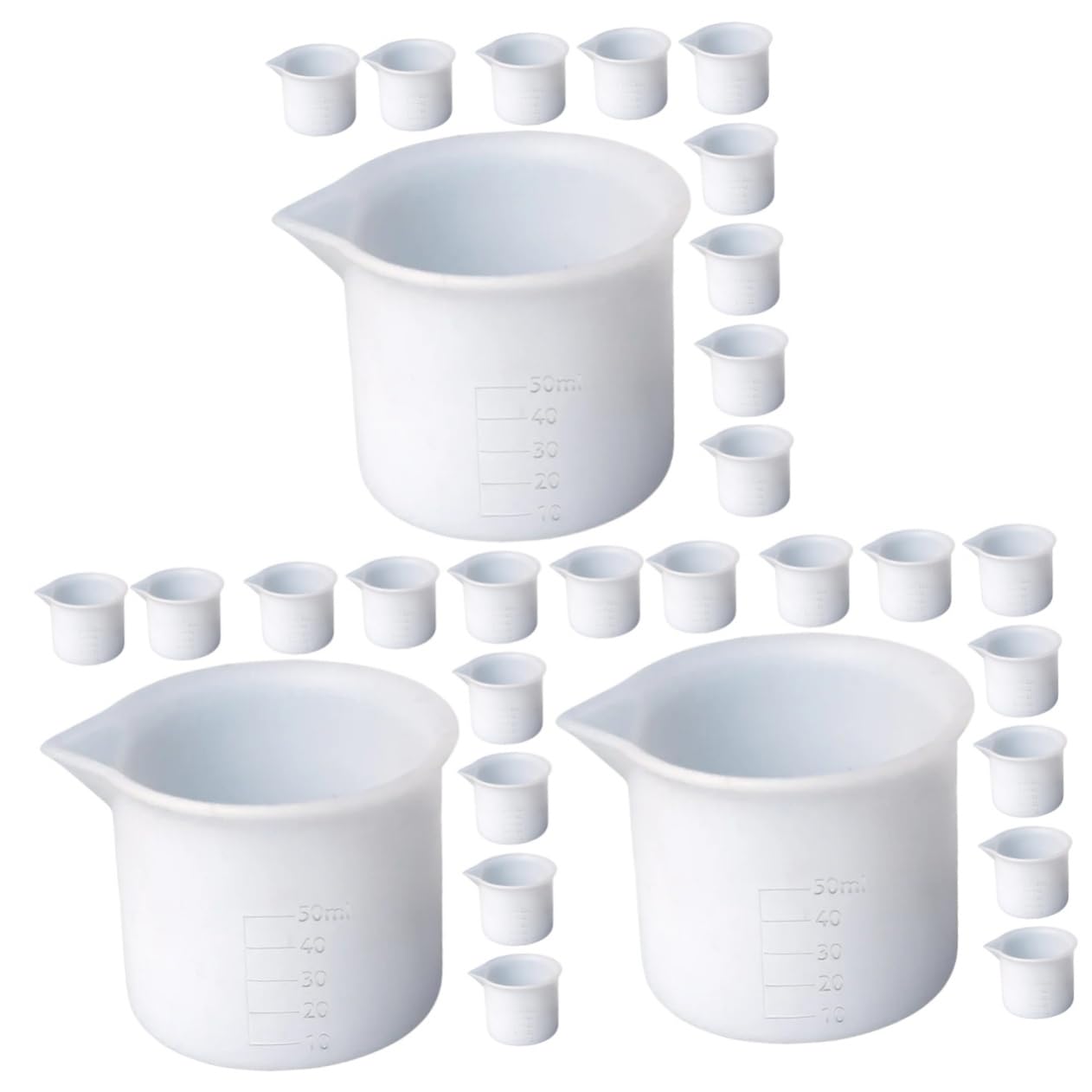Cabilock 3 Ensembles Tasse À Mesurer En Silicone Bricolage Outillage Mug Melangeuse Époxy Liquide Bol Outils De Bricolage Accessoire De Mesure Bricolage Gel De Silice Blanche 12 Pièces * 3