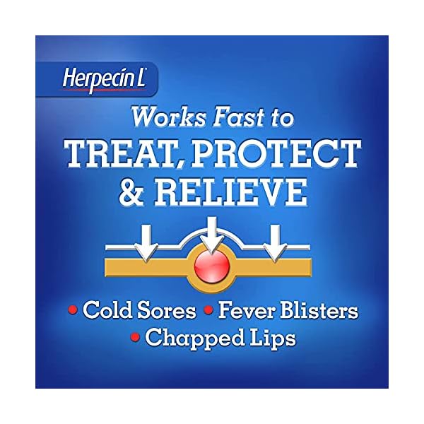 Herpecin L Lip Balm Stick; Cold Sore, Sun & Fever Blisters and Chapped Lips Relief Lip Balm with SPF30, Lemon Balm, and Lysine; 0.1oz - 2 pack