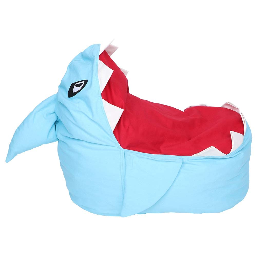 Sac De Rangement Requin En Peluche SANKAKU - Fauteuil Poire Pour Jouets Enfants Bleu