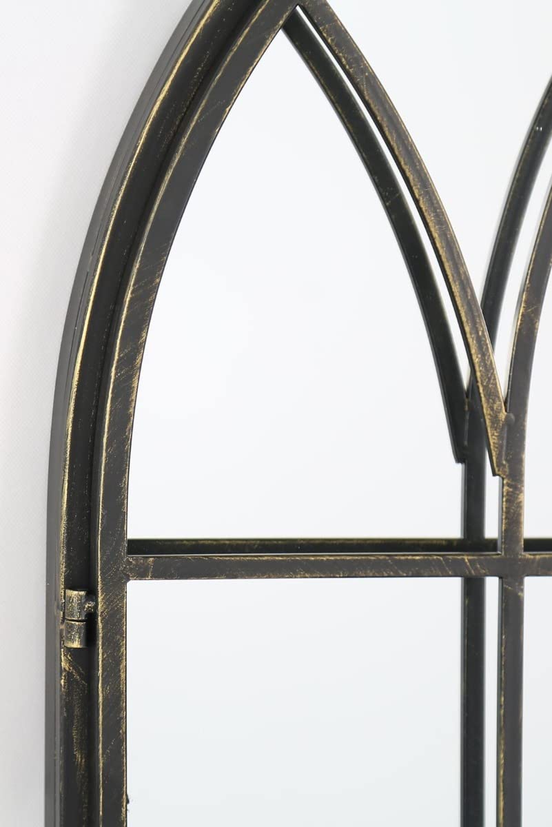Grand Miroir Rustique en métal pour fenêtre de Jardin 140 cm x 75 cm