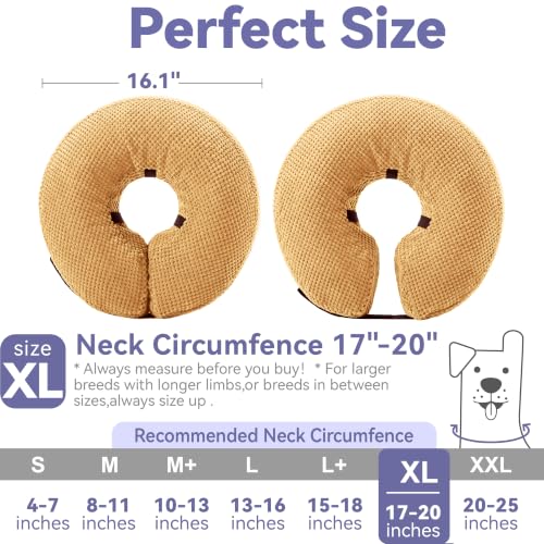 Image of Loflaze Inflatable Dog Cone Collar - Dog Neck Donut Cone Collar Alternative After Surgery - Soft Cone for Large Medium Small Dogs Cats - Alternative Recovery E Collar (Yello, XL)