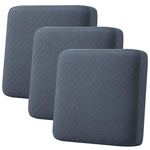 hyha Jacquard Couch Cushion Covers, Magic Sofa Covers Washable, Stretch Couch Covers for 3 Cushion Couch, Diamond Lattice, Thick Sofa Couch Covers for Sectional Sofa (3PC, Gray)