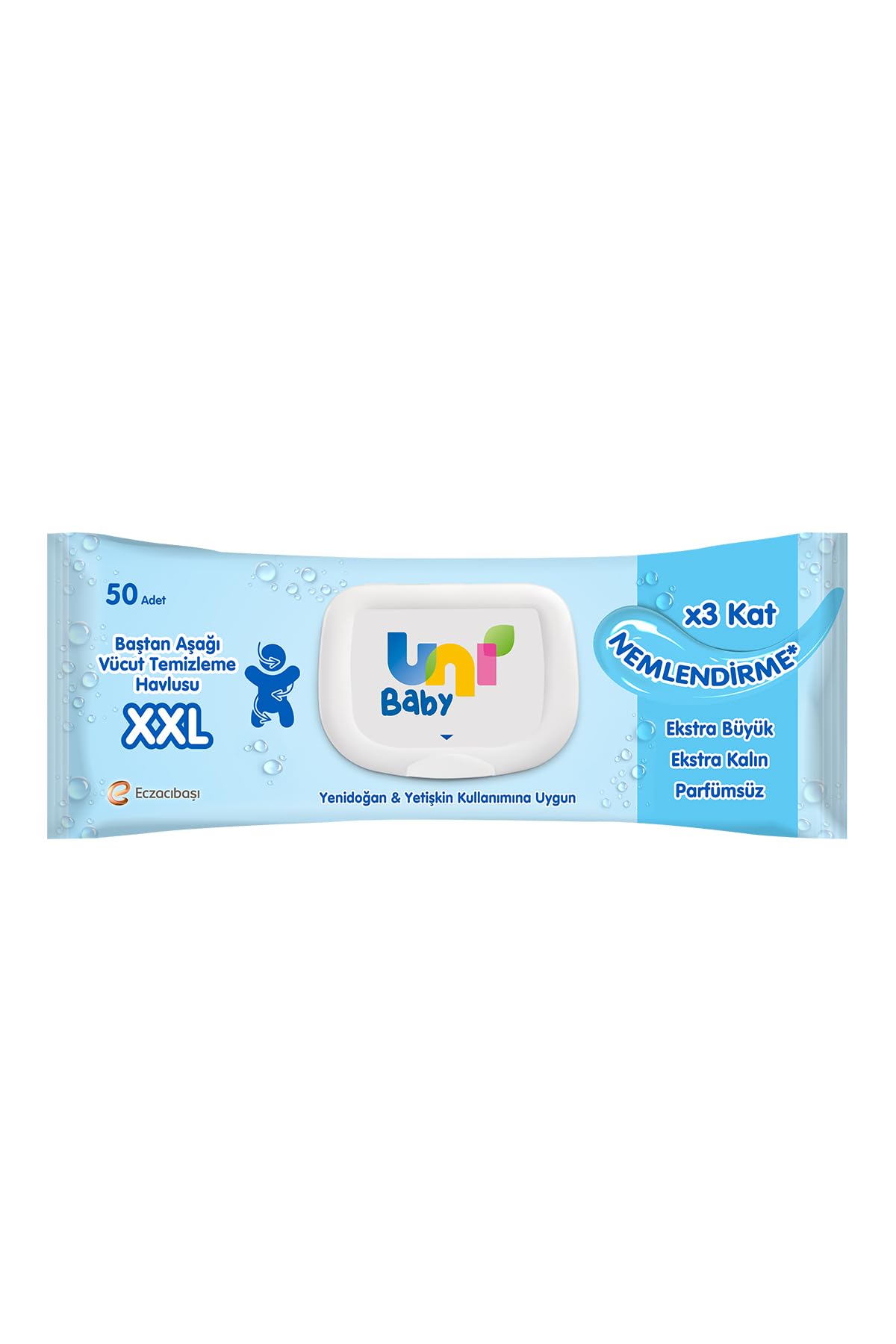 Uni Baby Vücut Temizleme Havlusu XXL 50 Yaprak