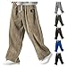 YSERB Mens Corduroy Joggers Pants Drawstring Elastic Waist Straight Leg Baggy Pants Casual Fashion Sweatpants Streetwear Khaki