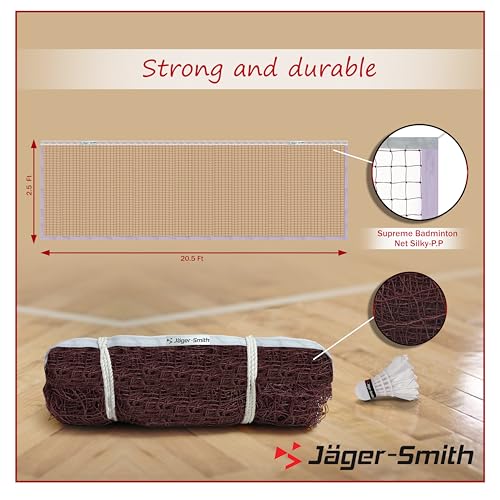 Jager-Smith Stork Nylon Badminton Net for Outdoor, Indoor Badminton Sports (Made in India) 5 51BgIyAdS8L