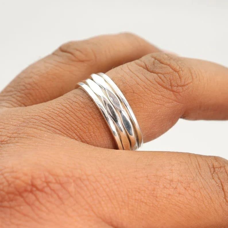 925 Sterling Silver Spinner Ring, Gift For Her, Womens Ring, Worry Ring, Summer Gift2