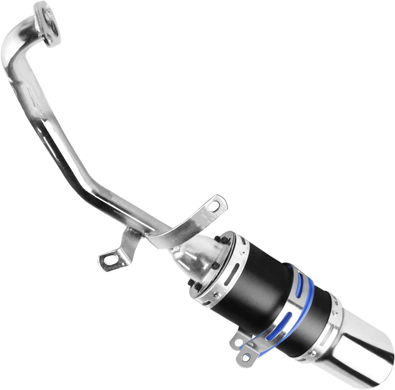 FLYPIG High Performance GY6 150cc Muffler Exhaust Pipe kit Replace for System Shorty GY6 125cc 150cc 4 Stroke (Black)