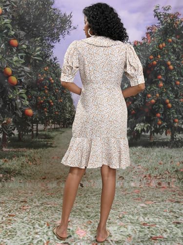 Image of Tokyo Talkies Women's Three-Quarter Sleeves Round Neck Printed Dresses | Stylish| Casual