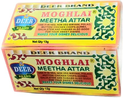 DEER BRAND Mughlai Meetha Attar 13g Pack of 2 Biryani Mughlai Mitha Essence Biriyani Use Sweet & Rices Dishes