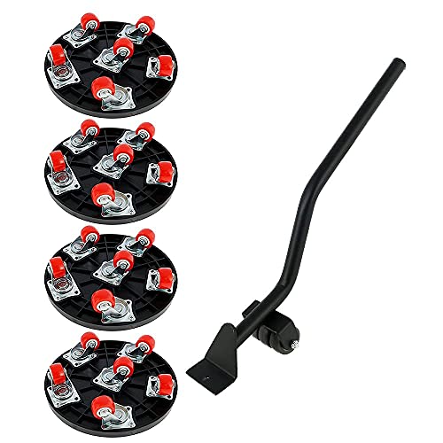 Möbel Transportroller, 5-Teilig Möbel Gleitsystem, Schwerlast Mover, Möbel Transport Set, mit Brecheisen und 360 Grad drehbar bewegen Sliders, Geeignet zum Bewegen schwerer Gegenstände 500kg Cover