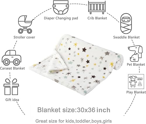 Miniatura 7 de Bunnikins & Clover Manta ligera de franela de felpa súper suave para niños y niñas, manta de bebé de forro polar floral, manta portátil para cuna y