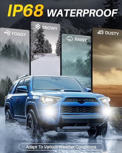 Image of AUTOONE 2026 Updated H3 Fog Light Bulbs, 7 Times Brighter 18000LM, 6500K Cool White, Plug-N-Play, 60000+ Hour Lifespan, Canbus Ready, Pack of 2