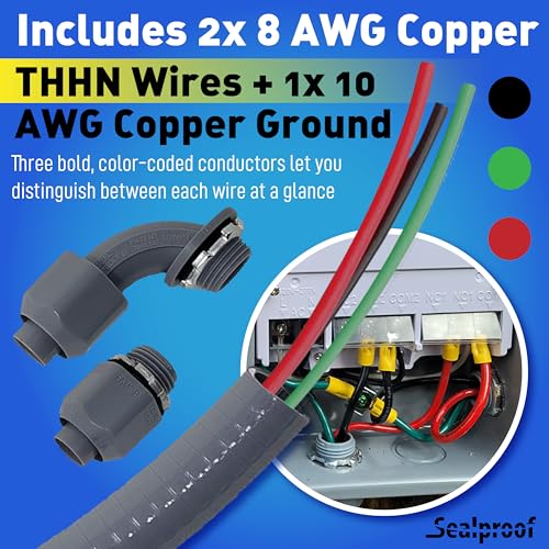 image for Sealproof Power Whip Assembly, 1/2-Inch x 6 Ft Nonmetallic Liquid Tigh