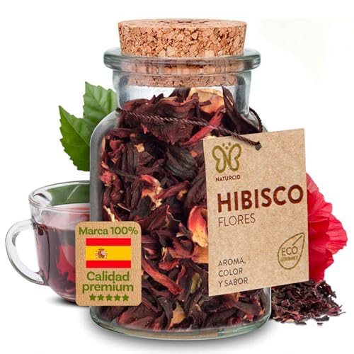 Hibisco Flor Gourmet 20 g – Naturcid - Agua de Jamaica100% - Flores Secas de Hibisco Natural - Té Natural y Refrescante - Producto Premium No GMO