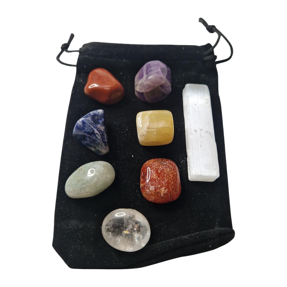 Tumbled Crystals & Selenite Set, Chakra Balancing