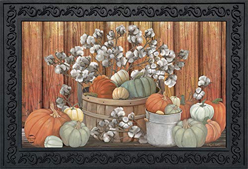 Briarwood Lane Fall Doormat 30x18 Indoor Outdoor Pumpkins and Willows Autumn for Fall Doormat
