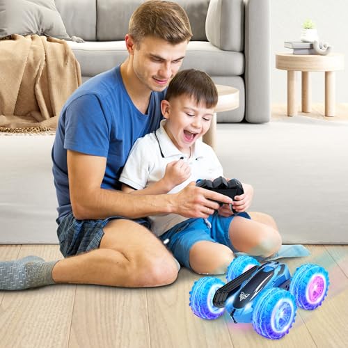 image for KKONES Remote Control Car, 2.4GHz Double Sided 360° Flips Rotating El