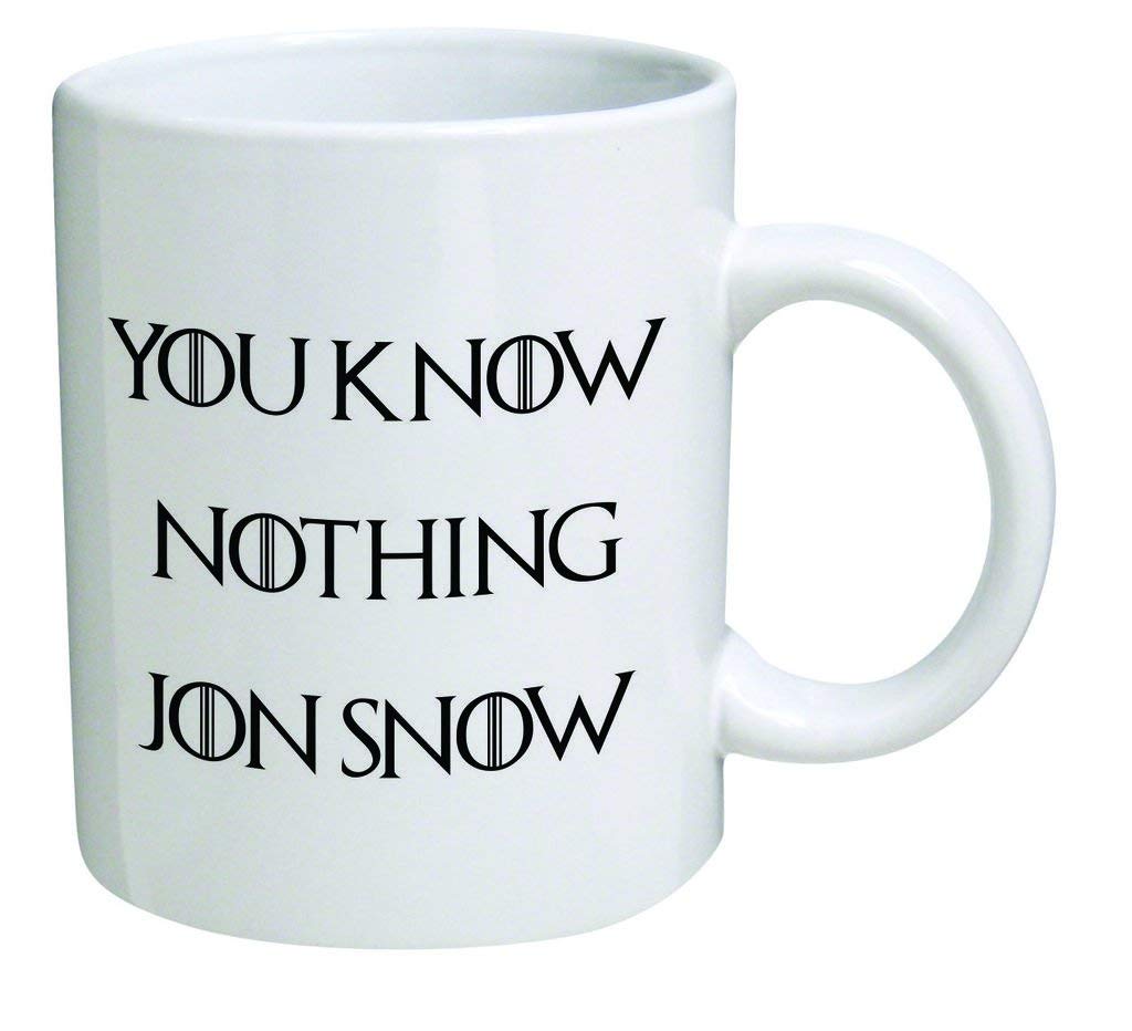 VOLTX DESIGN You Know Nothing Jon Snow Ceramic Coffee Mug/Cup, 350 ml, White (VTX-1951)