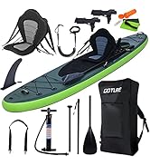 Goture 11'34"6" Double Layer Inflatable Stand Up Paddle Board(6in Thick) Fishing Paddle Board wit...